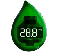 Thermomètre Numérique Aquarium Vert ABS à Écran Led, Précis | Adhésif Arrière, Pile Bouton Standard, Bords Arrondis, Lecture Claire pour Bac et Vitre