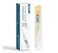 Thermomètre numérique avec pointe flexible, temps de mesure de 10 secondes, thermomètre étanche avec alarme de fièvre, oral, rectal axillaire, pour bébé, enfants, adultes, jaune