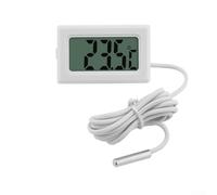 Thermomètre numérique avec sonde en acier inoxydable, jauge de température de l'eau de haute précision pour aquarium, réfrigérateur, bain de bébé, voiture (1 m, blanc)