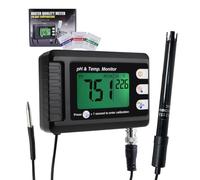 Thermomètre numérique combiné pH et température, moniteur de pH pour aquarium avec fonction d'étalonnage automatique pour aquarium, hydroponie, laboratoire d'aquaculture