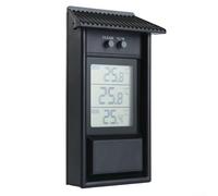 Thermomètre numérique d'intérieur et d'extérieur pour jardin, indice IP45, plage de -20 °C à 50 °C, résolution de 0,1 °C, pour serre, cour et usage domestique (noir)