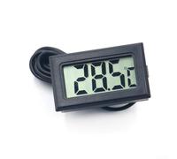 Thermomètre numérique électronique avec sonde en acier inoxydable, plage de -50 °C à +110 °C, résolution de 0,1 °C, précision ± 2 °C, pour réfrigérateur, aquarium (1 m, noir)