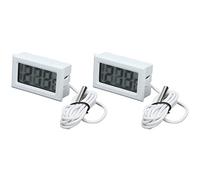 Thermomètre Numérique électronique, Thermostat, Compteur de Température, Rafraîchissement 2s avec Sonde, 2 Pièces (Blanc * 2)