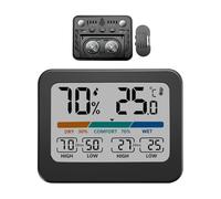 Thermomètre numérique - Enregistreur de température avec enregistrement des valeurs maximales et minimales - Humidimètre avec écran coloré et grand écran - Pour chambre à coucher, chambre d'enfant