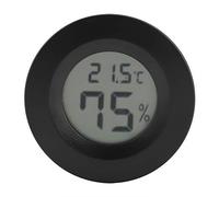 Thermomètre Numérique Forme Ronde avec Moniteur LCD Mesure Température Ambiante et Humidité Intérieure Jauge de Contrôle pour Humidificateurs et Pièces Noir