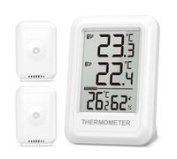 Thermomètre Numérique Intérieur/Extérieur avec 2 Capteurs, Hygromètre Intérieur, Affichage Max/Min, Commutateur Celsius/Fahrenheit