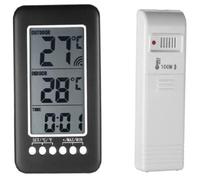 Thermomètre numérique intérieur/extérieur - Sans fil 100 m - Horloge LCD - Plage -30°C à 70°C - Format 12/24h