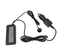 Thermomètre numérique LCD de voiture 12 V avec capteur extérieur, compteur de température de voiture intérieur/extérieur -50 °C à 70 °C, câble de 1,5 m, rétroéclairage bleu, boîtier noir pour voiture