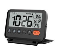 Thermomètre numérique LCD pliable, Mini horloge de voyage avec calendrier, réveil de voyage, horloge de bureau Portable