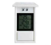 Thermomètre numérique Max Min pour intérieur et extérieur avec design étanche IP45, noir ou blanc (blanc)