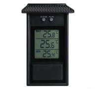 Thermomètre numérique Max Min pour serre pour surveillance de la température intérieure et extérieure avec indice IP45 et installation simple de la batterie (noir)
