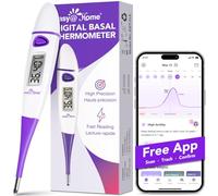 Thermomètre Numérique pour Adults, Easy@Home Basal Digital Thermomètres pour le suivi d'ovulation, Rapide et Précis, Fonction Mémoire & Signal Acoustique, Commutable ℃/℉, Violet(Non Bluetooth)