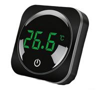 Thermomètre numérique pour aquarium avec écran LCD, jauge de montage externe élevée pour aquariums, reptiles et tortues, capteur rechargeable USB, température réelle de l'eau 0-60 °C (noir)