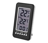 Thermomètre numérique pour intérieur et extérieur LCD avec horloge, mesure de la température sans fil, affichage de la température intérieure et extérieure, valeurs minimales/maximum
