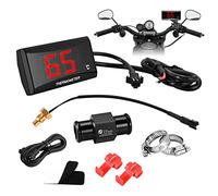 Thermomètre Numérique pour Moto avec Adaptateur 18mm/22mm, Affichage de Température D'eau, Capteur de Sonde en Métal Étanche pour KOSO(22)