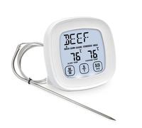 Thermomètre numérique pour viande BBQ, pour la cuisine, avec minuterie à sonde, rétro-éclairage, avec grand écran LCD