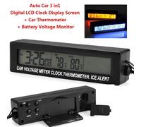 Thermomètre Numérique Pour Voiture, Affichage Lcd, Entrée/Sortie, Moniteur De Température, Prise De Cigarette, 3 En 1
