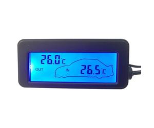 Thermomètre numérique pour voiture - Jauge de température intérieure et extérieure - Appareil de électronique LCD - Unité de détection de sonde filaire - Accessoire de contrôle météo Aut
