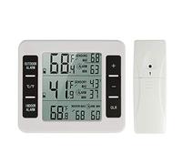 Thermomètre numérique sans fil pour intérieur avec capteur de température étanche avec 2 capteurs sans fil Écran LCD facile à lire (Blanc-3)
