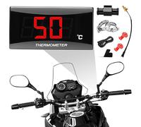 Thermomètre Numérique Universel pour Moto avec 18/22mm Adapter, affichage numérique capteur de température, LED Adaptateur Capteur de Température de Sonde en Métal Étanche pour KOSO(22MM-RED)