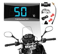 Thermomètre Numérique Universel pour Moto avec 18/22mm Adapter, affichage numérique capteur de température, LED Adaptateur Capteur de Température de Sonde en Métal Étanche pour KOSO(18MM-BLUE)