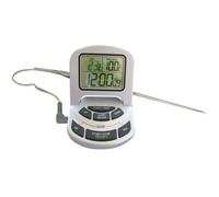 Thermomètre pour Four - ALLA FRANCE - Cadre Pivotant - Inox - 0 à 300°C - Timer, Alarme, Horloge