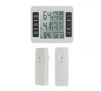 Thermomètre radio intérieur extérieur écran LCD min max mémoire (2 capteurs | Plage de mesure de -40 à 60 °C, alarme sonore en cas de valeurs limites, mémoire min/max, affichage LCD clair