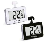 Thermomètre Réfrigérateur Electronique - FISHTEC - Lot de 2 - Triple système d'accroche - Noir/Blanc