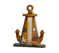 Thermomètre rétro en bois en forme d'ancre Maritime, élégant pour intérieur, salon, bureau, décoration d'intérieur et parfait (B)