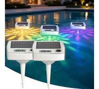 Thermomètre solaire de piscine flottant 2 en 1 Éclairage de piscine | Éclairage de piscine avec 8 modes de lumière, étanche IP68, thermomètre de piscine, éclairage flottant pour jacuzzi