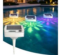 Thermomètre solaire de piscine flottant 2 en 1 Éclairage sous-marin (1) | Éclairage de piscine avec 8 modes de lumière, étanche IP68, thermomètre de piscine, éclairage flottant pour jacuzzi