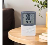 Thermomètre TA318 LCD intérieur/extérieur, montage mural, thermomètre électronique hygromètre grand écran avec sonde ABS