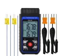 Thermomètre Thermocouple Numérique de type K avec 4 Thermocouples, Plage de Mesure de -200~1372℃, Thermomètre HVAC à double Canaux, Jauge de Température avec Compensation ADJ