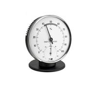 Thermomètre Thermohygromètre analogique avec anneau métallique 45.2032 argent/blanc