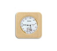 Thermomètre Thermohygromètre analogique pour sauna avec cadre en bois 40.1007 naturel