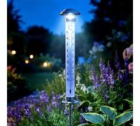 Thermomètre, thermomètre extérieur avec lampe solaire | Thermomètre de jardin avec pointe et éclairage - Thermomètre d'extérieur - Design classique pour jardin, balcon, terrasse