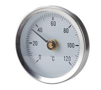 Thermomètre tube à pince en acier inoxydable de 0 à 120 ℃ sur tube à ressort de chauffage 63 mm