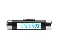 Thermometre Voiture, 3 en 1 Multifonction Horloge température voiture affichage calendrier avec écran LCD rétroéclairé sur grille d'aération (pile non incluse) (rétroéclairage blanc)