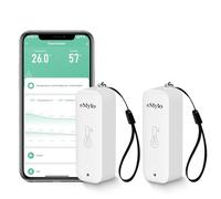 Thermometre Wifi, Hygrometre Connecté avec Alarme Intelligente, Stockage Exportation Gratuite de Données et Fonctions D'étalonnage, Étanchéité IP65 Compatible avec Smart Life, Blanc 2 Pièces