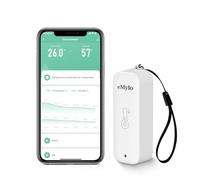 Thermometre Wifi, Hygrometre Connecté avec Alarme Intelligente, Stockage Exportation Gratuite de Données et Fonctions D'étalonnage, Étanchéité IP65 Compatible avec Smart Life, Blanc 1 Pièce