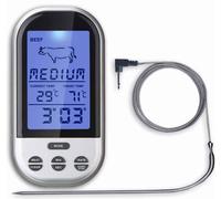 Thermomètres à viande Bluetooth sans fil,LCD,sonde numérique,télécommande,barbecue,gril,cuisine,outils de cuisine à domicile,minuterie,alarme - Type Argent #A