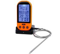 Thermomètres à viande Bluetooth sans fil,LCD,sonde numérique,télécommande,barbecue,gril,cuisine,outils de cuisine à domicile,minuterie,alarme - Type Orange