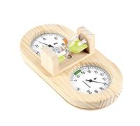 Thermomètres hygromètre avec sablier clair échelle support mural température humidité jauge pour sauna salle grand écran hygromètre en bois