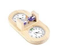 Thermomètres hygromètre avec sablier clair échelle support mural température humidité jauge pour sauna salle grand écran hygromètre en bois