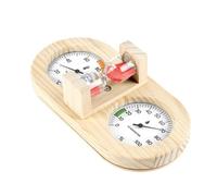 Thermomètres hygromètre avec sablier clair échelle support mural température humidité jauge pour sauna salle grand écran hygromètre en bois