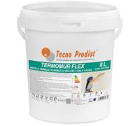 THERMOMUR FLEX de Tecno Prodist (8 litres) Mastic en pâte prêt à l'emploi, lissage et isolation thermique en même temps, intérieur ou extérieur, couvre-goutte, grande adhérence sur peintures,
