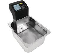 Buffalo Thermoplongeur cuisson sous vide portable Buffalo 1500W, acier inoxydable et noir, capacité maximale : 40 litres, 5°C à 99°C, écran LCD, récipients ronds et plats, DM868