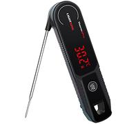 ThermoPro Lightning Thermomètre à viande à lecture instantanée d'une seconde, thermomètre alimentaire de cuisine calibrable avec affichage ambidextre, thermomètre de cuisson étanche pour friture à
