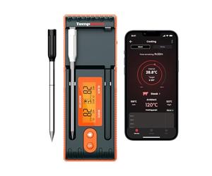 ThermoPro TempPro 150m Thermometre Cuisine Sans Fil avec 2 Sondes à Viande, Thermometre Cuisson Bluetooth avec Booster LCD Amélioré, Thermomètre à Viande pour Friteuses à Air, BBQ, Four, Fumoir