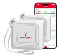 ThermoPro TempPro TP351 Thermomètre Hygromètre Bluetooth 2 Pièces - Moniteur Température/Humidité 80M, Capteur Intérieur Extérieur avec Application (Contrôle à Distance)